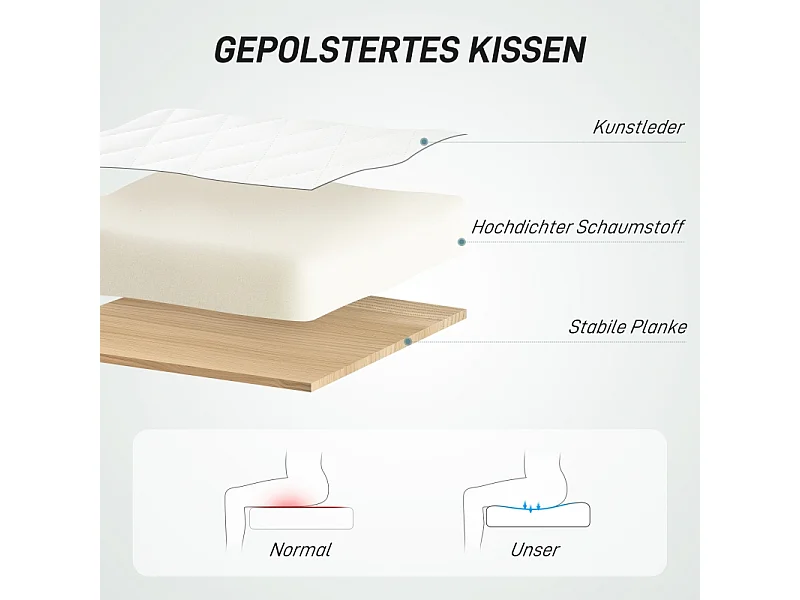 Chaise de bureau réglable avec roulettes, revêtement simili cuir blanc avec matelassage diamant, pivotante avec fonction bascule