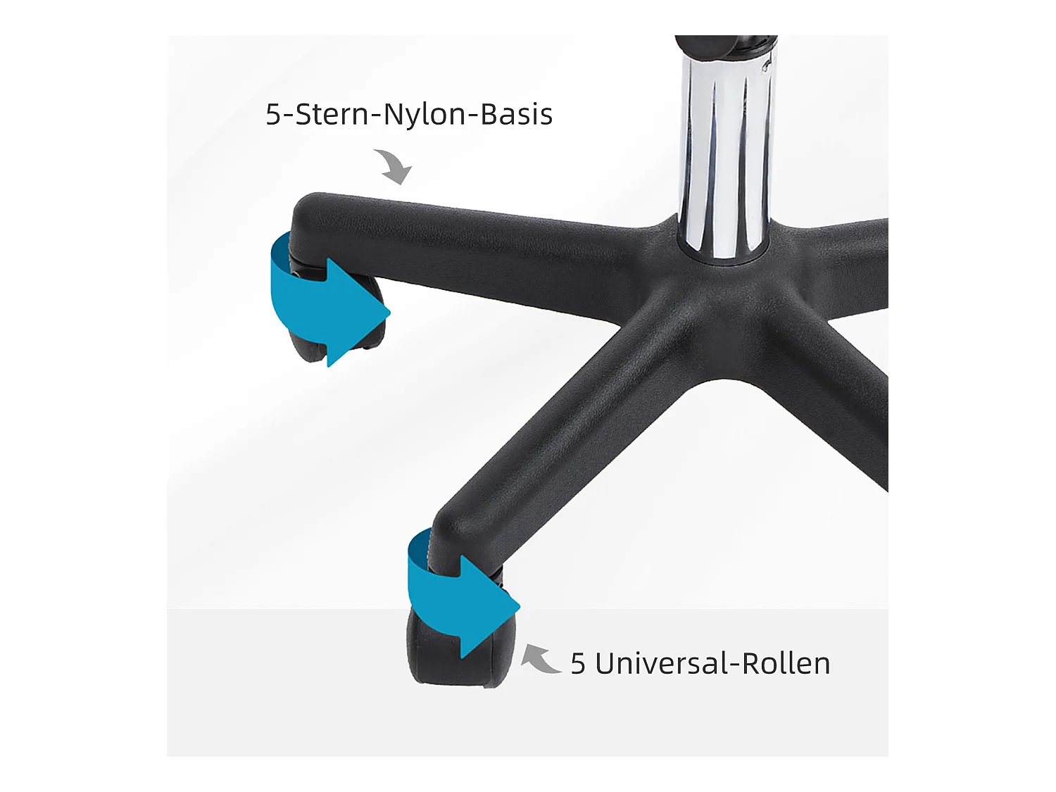 Tabouret de travail pivotant avec dossier et roulettes, réglable en hauteur, pour bureau, siège pratique et confortable, couleur blanc