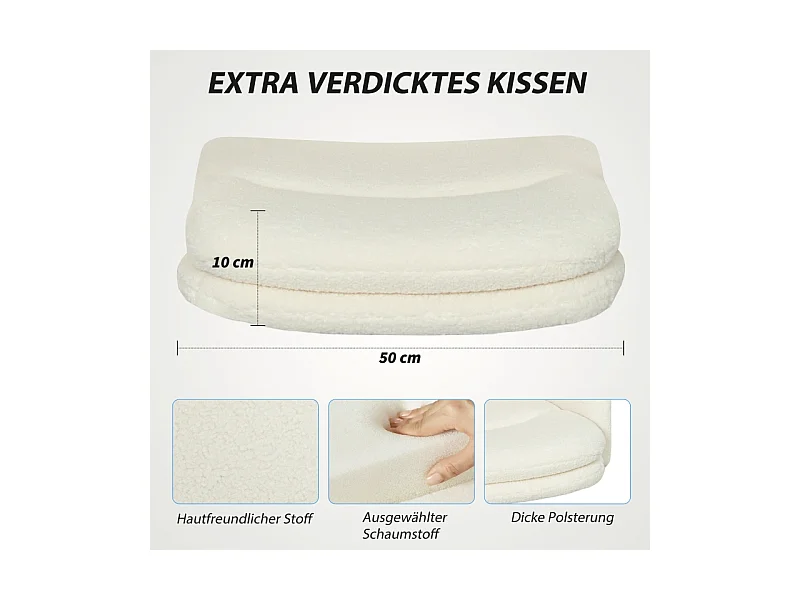 Chaise de bureau à roulettes, pivotante à 360°, avec accoudoirs, tissu respirant, 5 roues solides, design élégant, couleur blanc , confortable et pratique