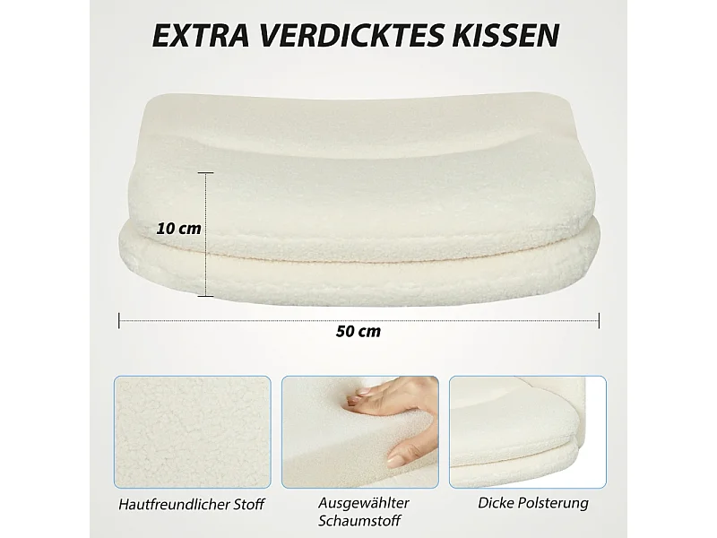 Chaise de bureau à roulettes, pivotante à 360°, avec accoudoirs, tissu respirant, 5 roues solides, design élégant, couleur blanc , confortable et pratique