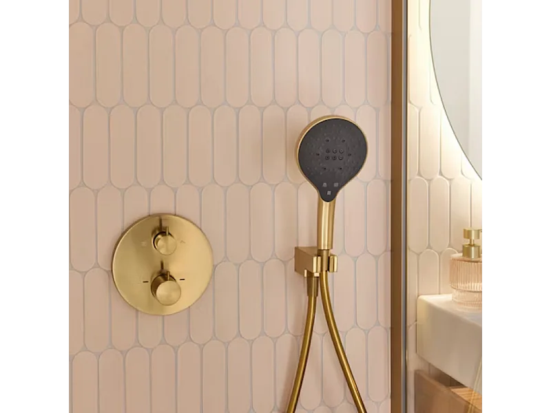 Colonne de douche encastrée thermostatique JACOB DELAFON Metro laiton brossé