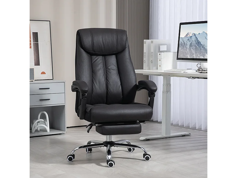 Fauteuil de bureau ergonomique, réglable en hauteur,  avec fonction relax, jusqu'à 120 kg, noir, pour un confort optimal au travail