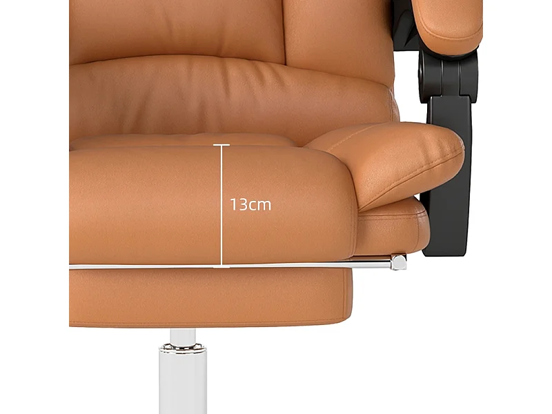 Chaise de bureau avec fonction massage et chauffage, pivotante, inclinable, réglable en hauteur, chaise PC confortable, beige