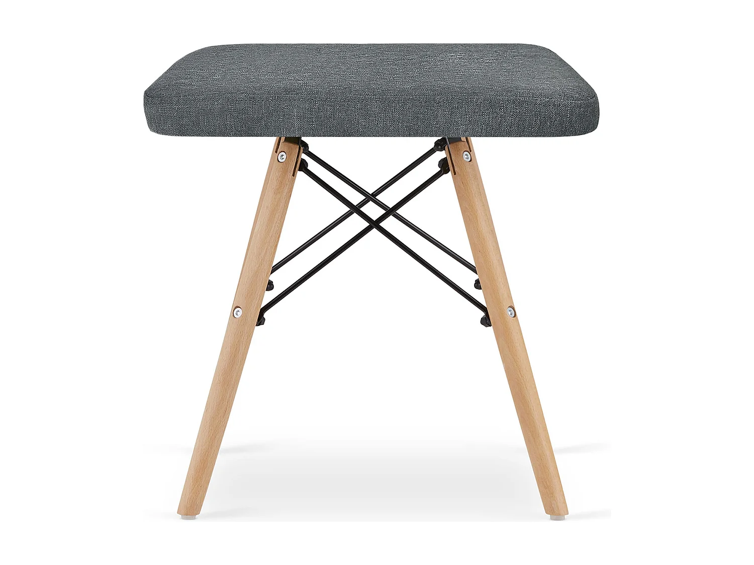 Tabourets Valora PEKO en tissu gris avec pieds en bois de hêtre x 1