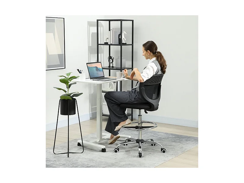 Chaise de bureau, siège de travail et chaise de bureau, réglable en hauteur, rembourrée , couleur noir, pratique pour home office