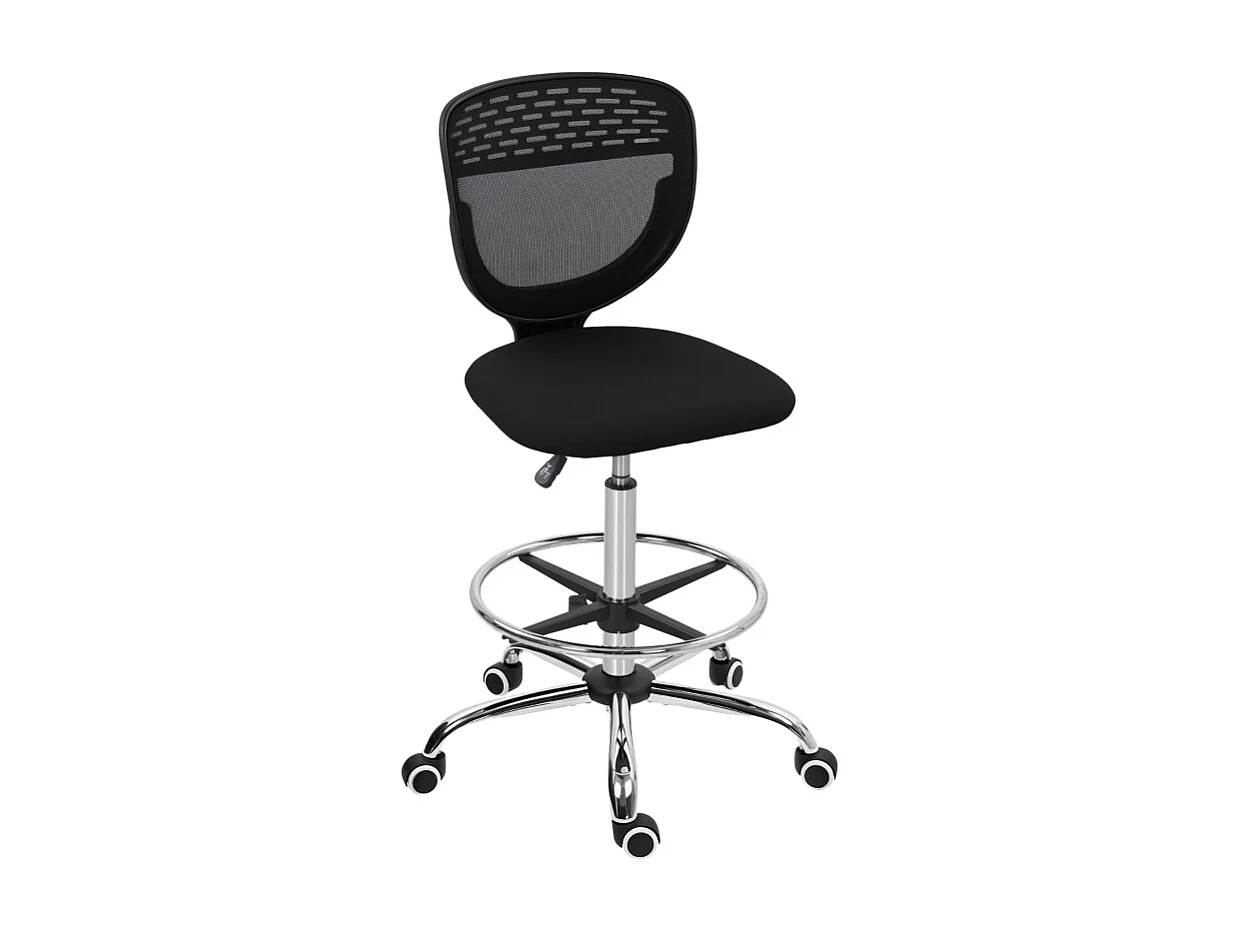 Chaise de bureau, siège de travail et chaise de bureau, réglable en hauteur, rembourrée , couleur noir, pratique pour home office