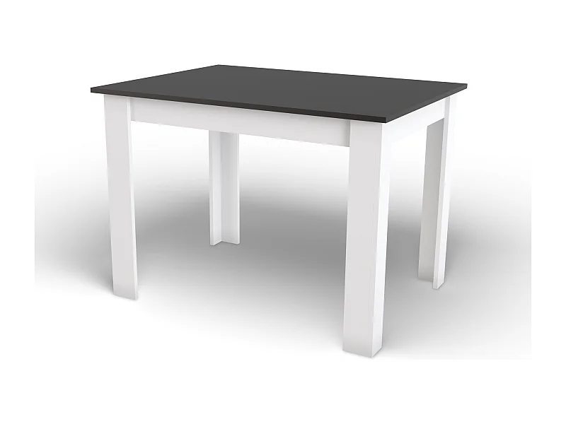 Table à manger rectangulaire Valora NP, plateau noir et pieds blancs