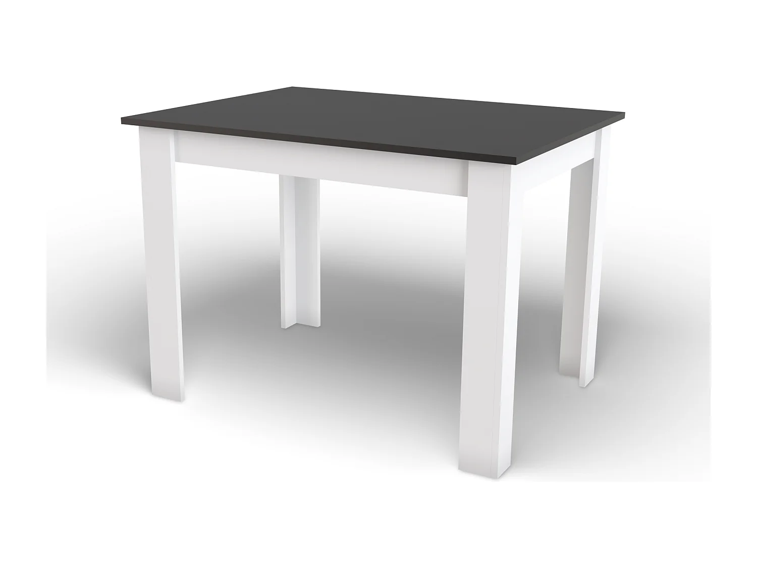 Table à manger rectangulaire Valora NP, plateau noir et pieds blancs