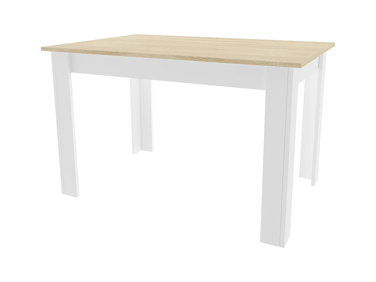 Table à manger rectangulaire Valora NP avec plateau en chêne Sonoma et pieds blancs