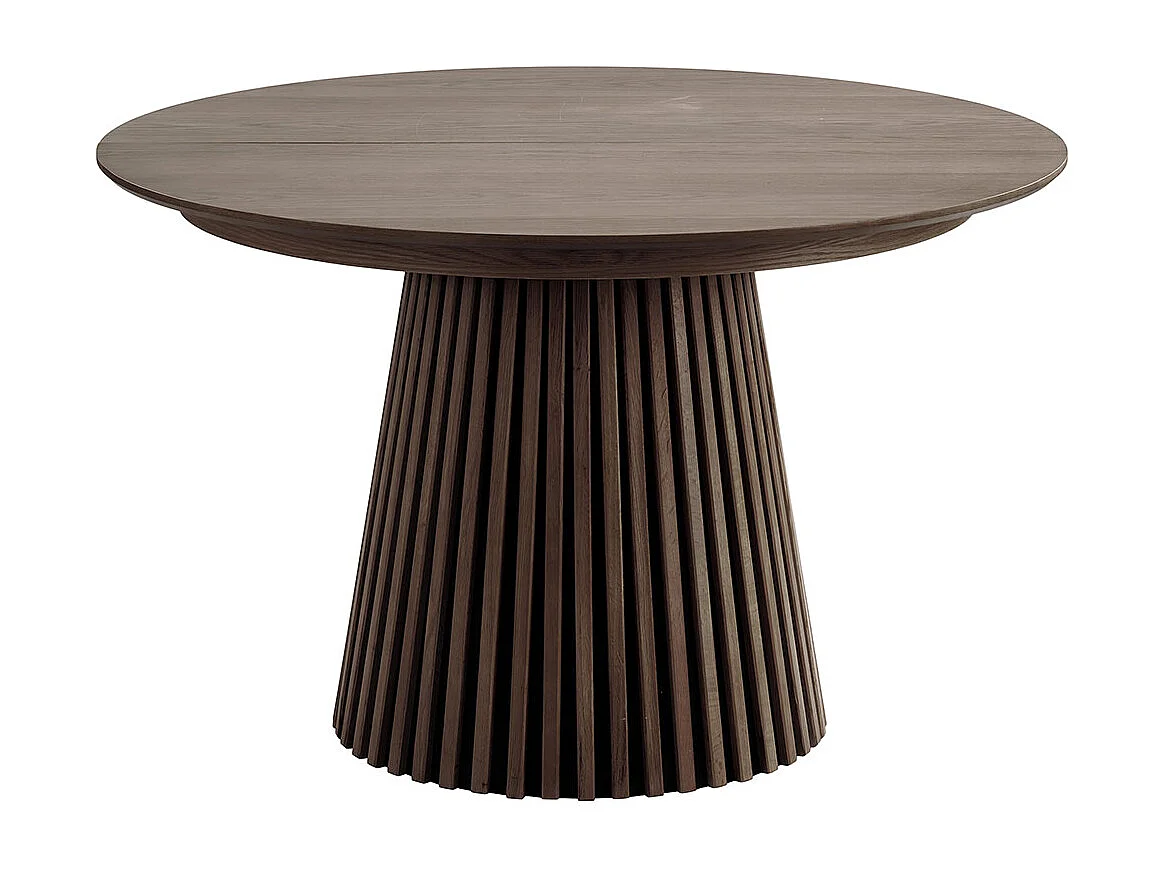 Tokyo table de salle à manger avec 2 plateaux supplémentaires ø120x120-160-200cm smoked chêne plaqué