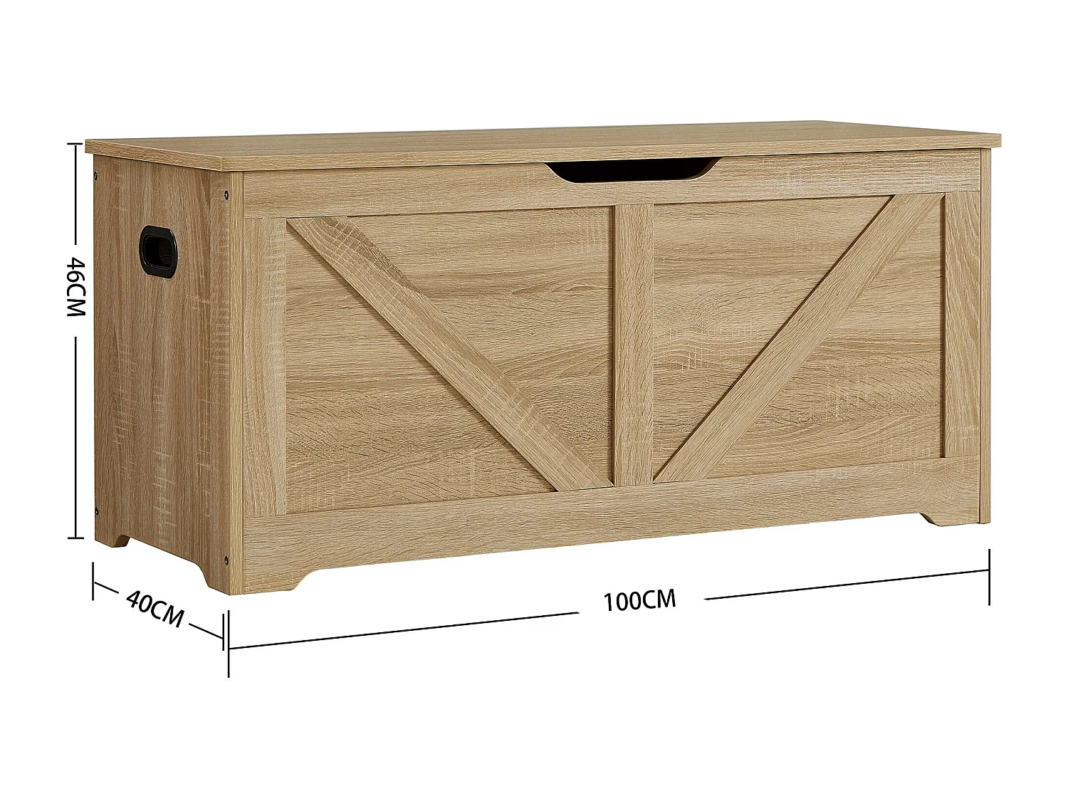 Valora Opbergkist – Sonoma Eiken met Handgrepen en Scharnierend Deksel