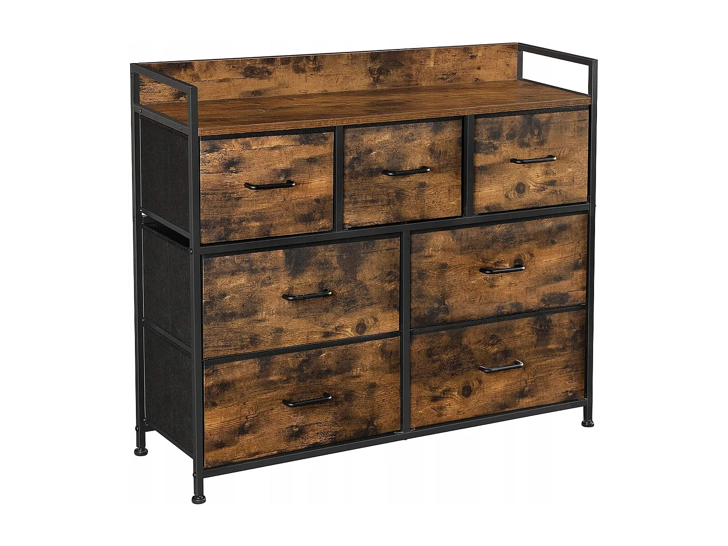 Commode industrielle rustique marron Valora de style loft | rangement