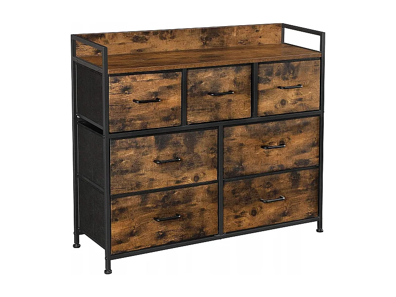 Commode industrielle rustique marron Valora de style loft | rangement