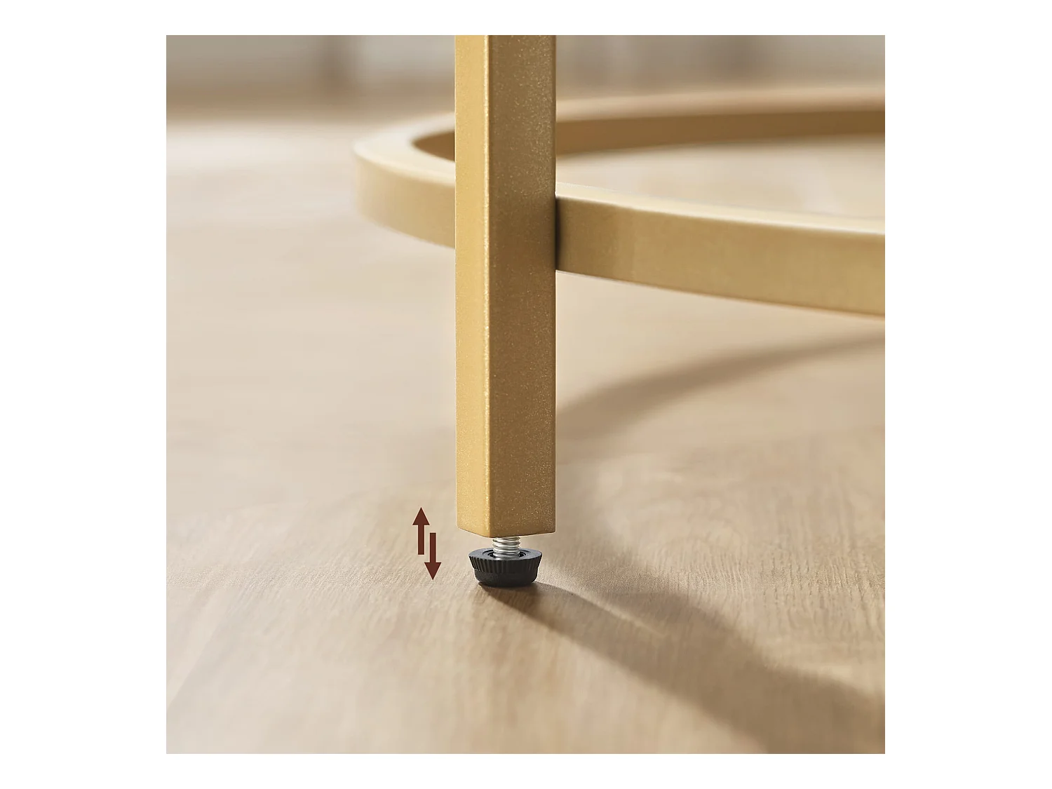 Table basse ronde Valora dorée et blanche Ø84 cm style loft