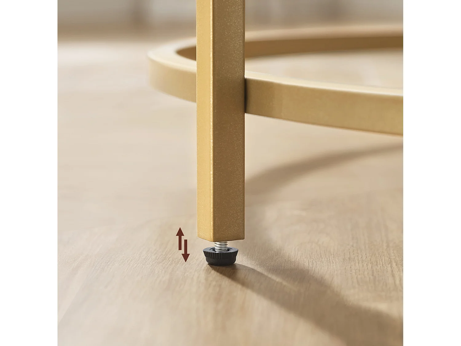 Mesa de centro redonda Valora dorada y blanca Ø84 cm estilo loft