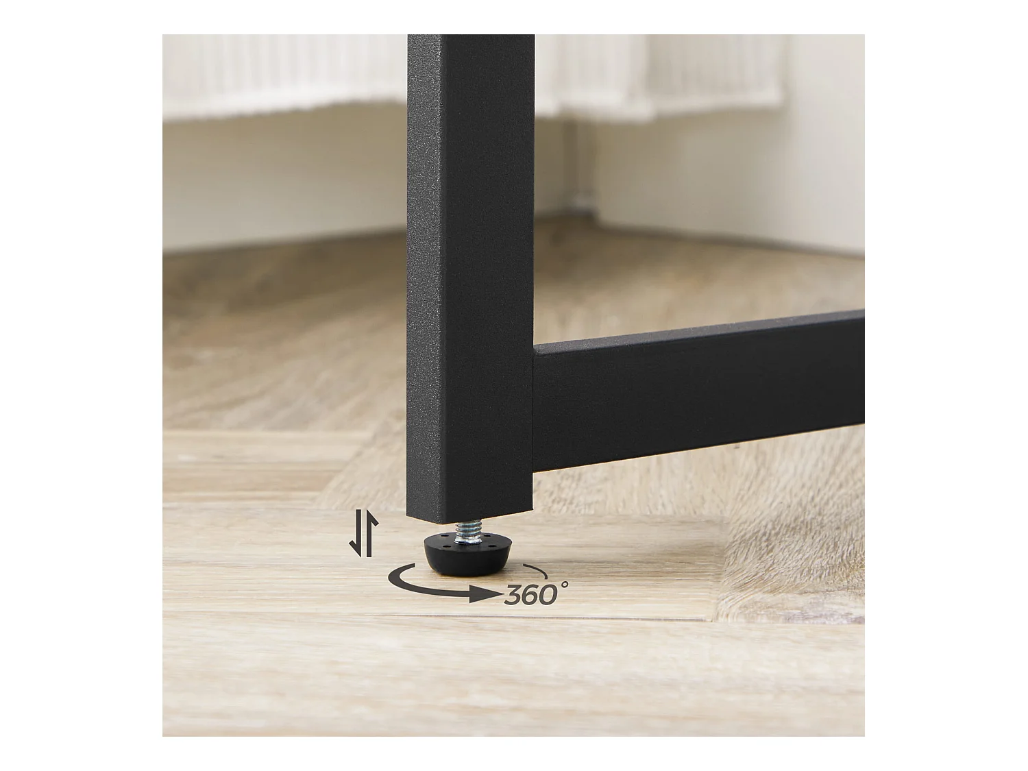 Bureau ordinateur Valora chêne Sonoma cadre acier noir 100x50 avec crochets