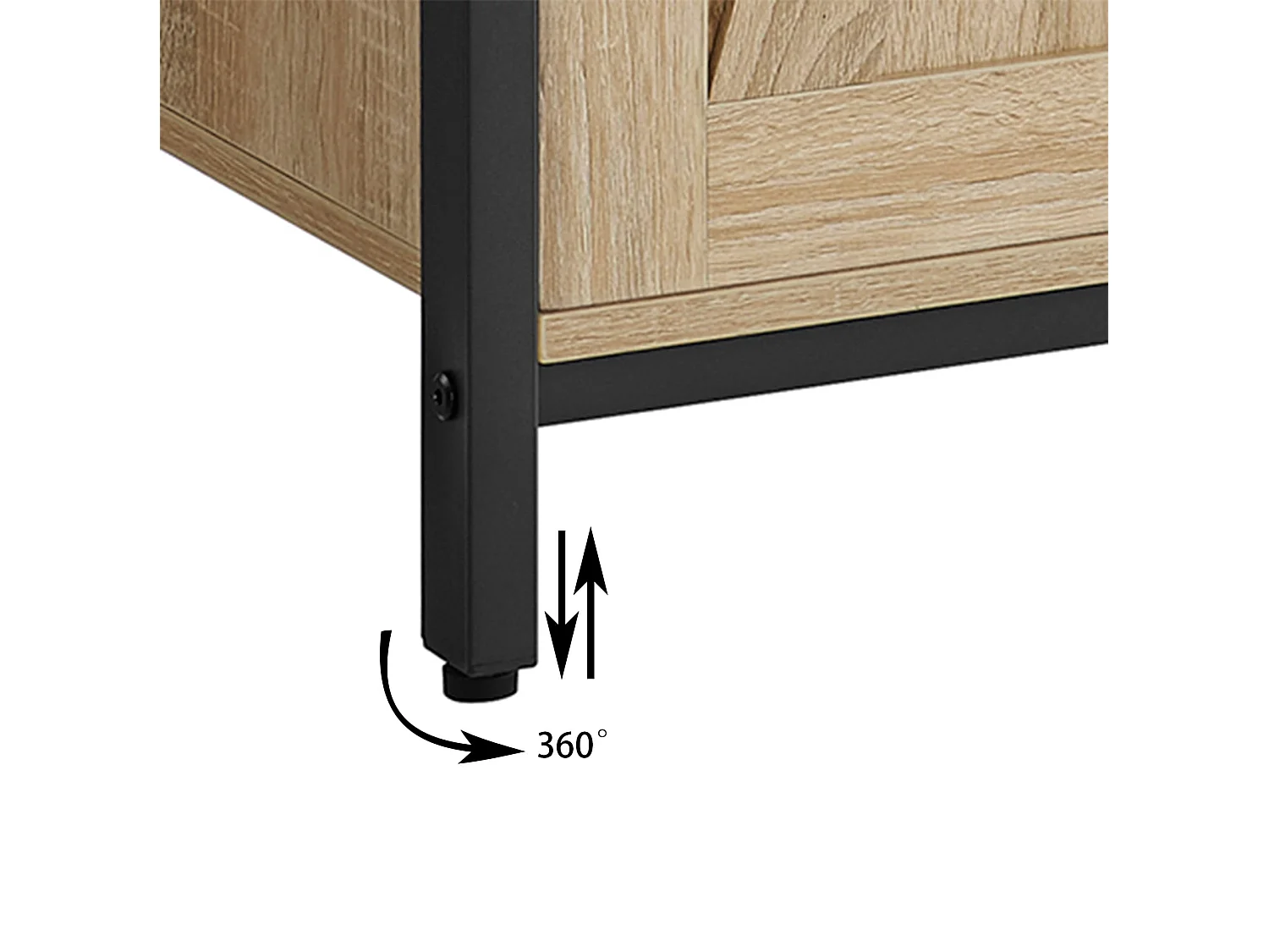 Commode Valora – Chêne Sonoma avec cadre en acier noir