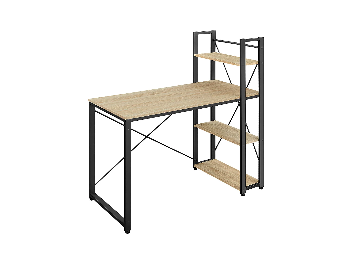 Bureau d'ordinateur Valora – Chêne Sonoma avec 3 étagères, 120 cm