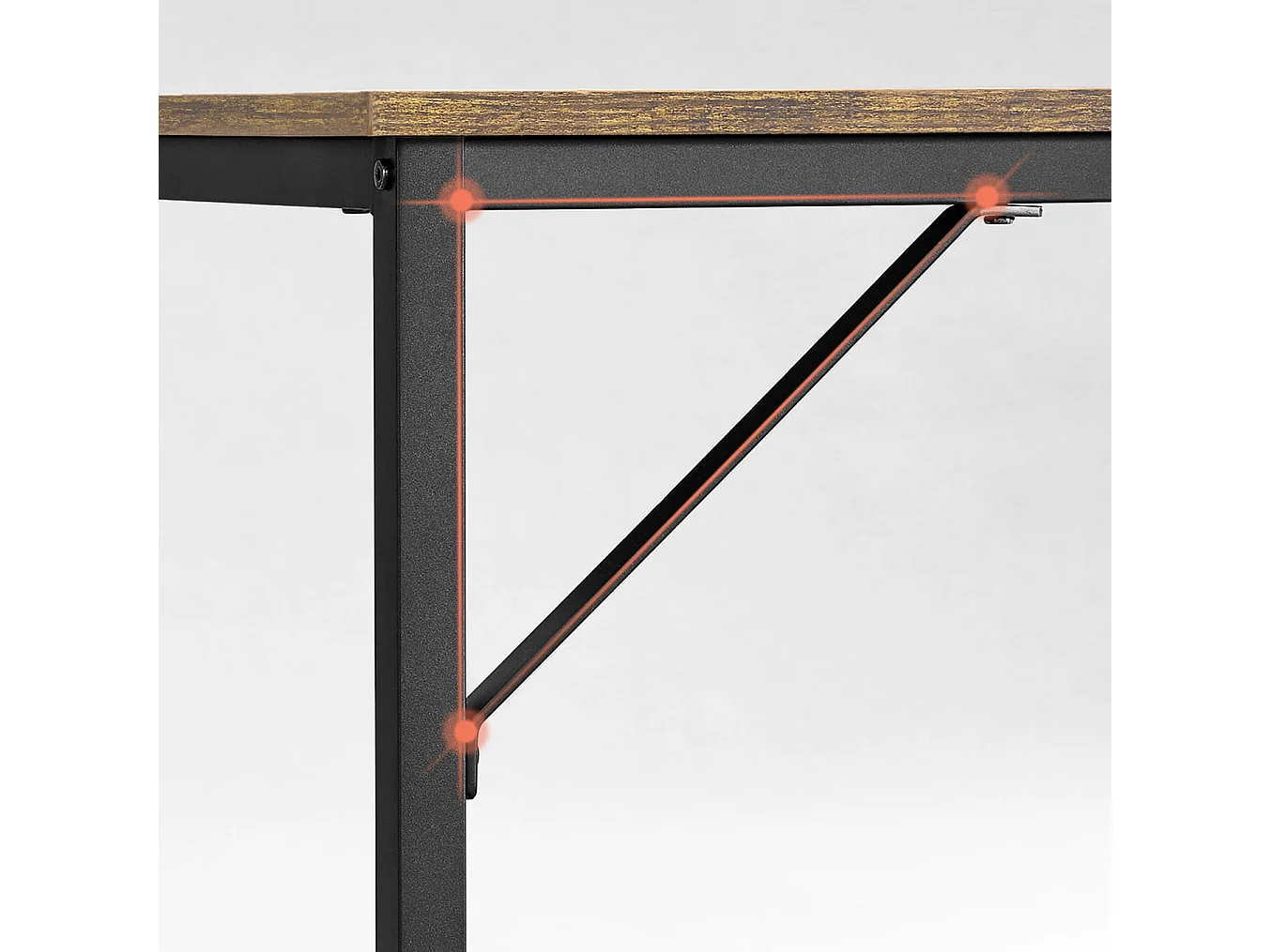Mesa de computador Valora – Carvalho Sonoma com estrutura de aço preto 80x50