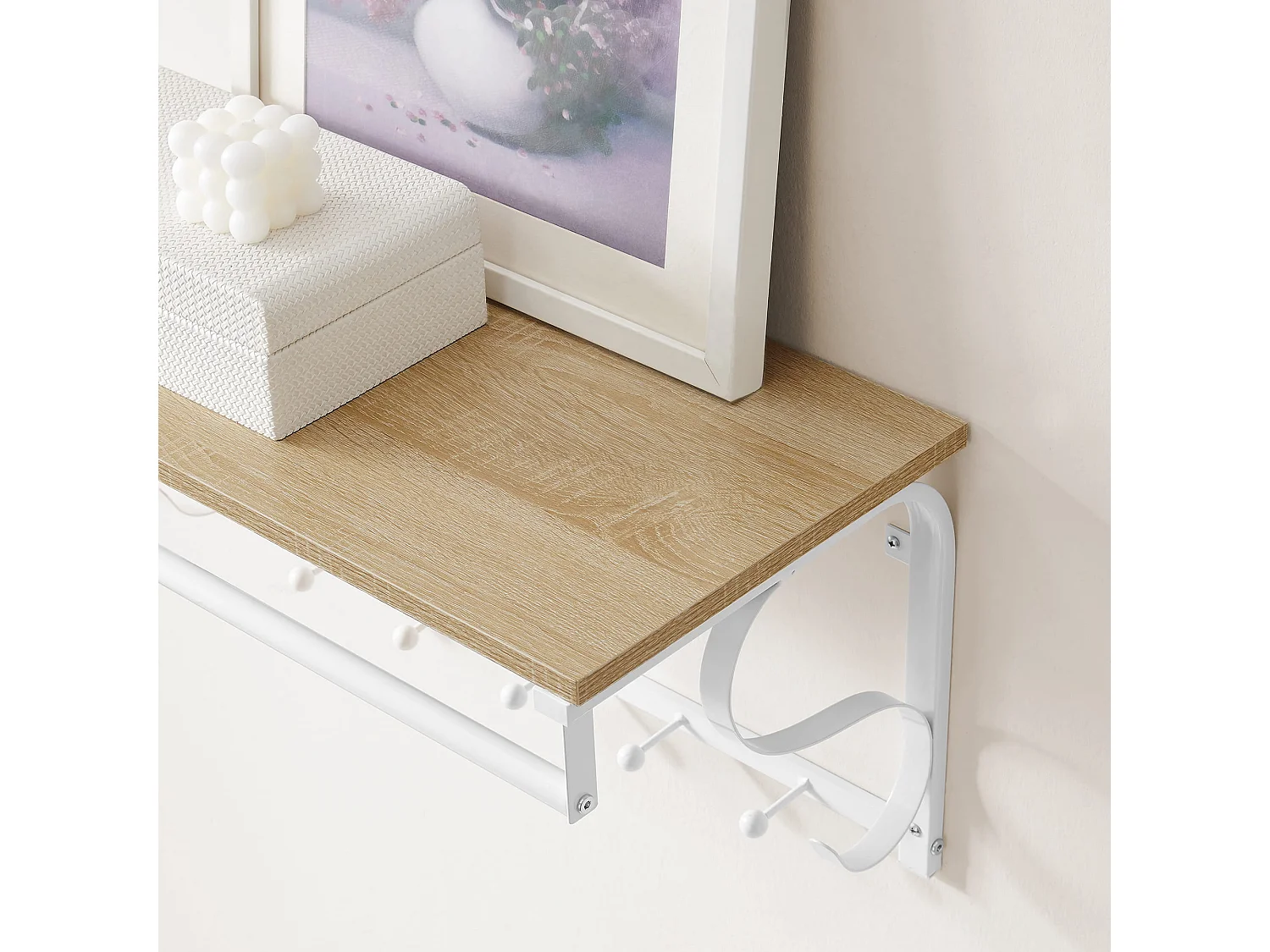 Valora wandplank met hangers – Sonoma eiken Scandinavische stijl