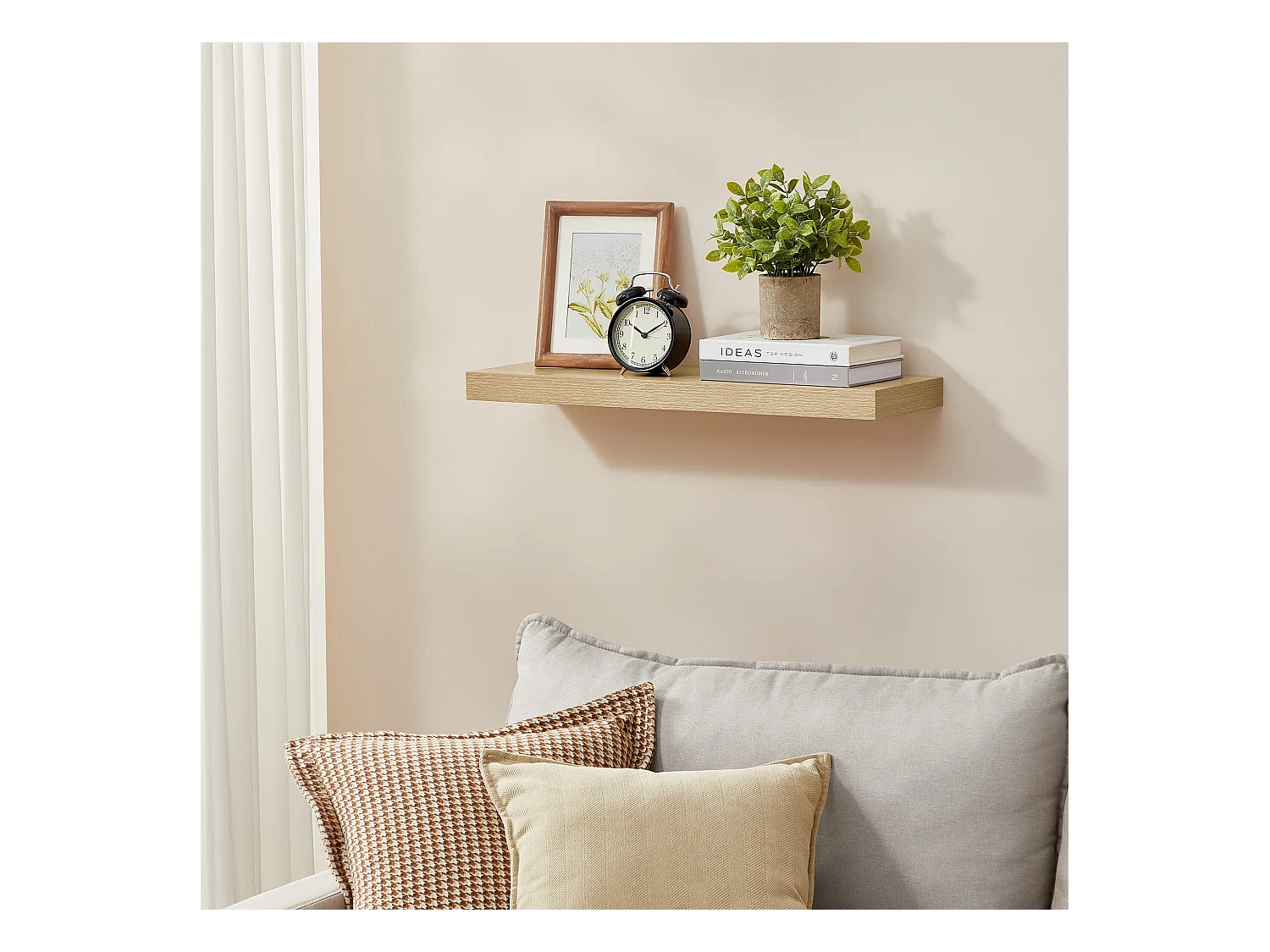 Étagère murale Valora 60 cm – Design flottant en chêne Sonoma