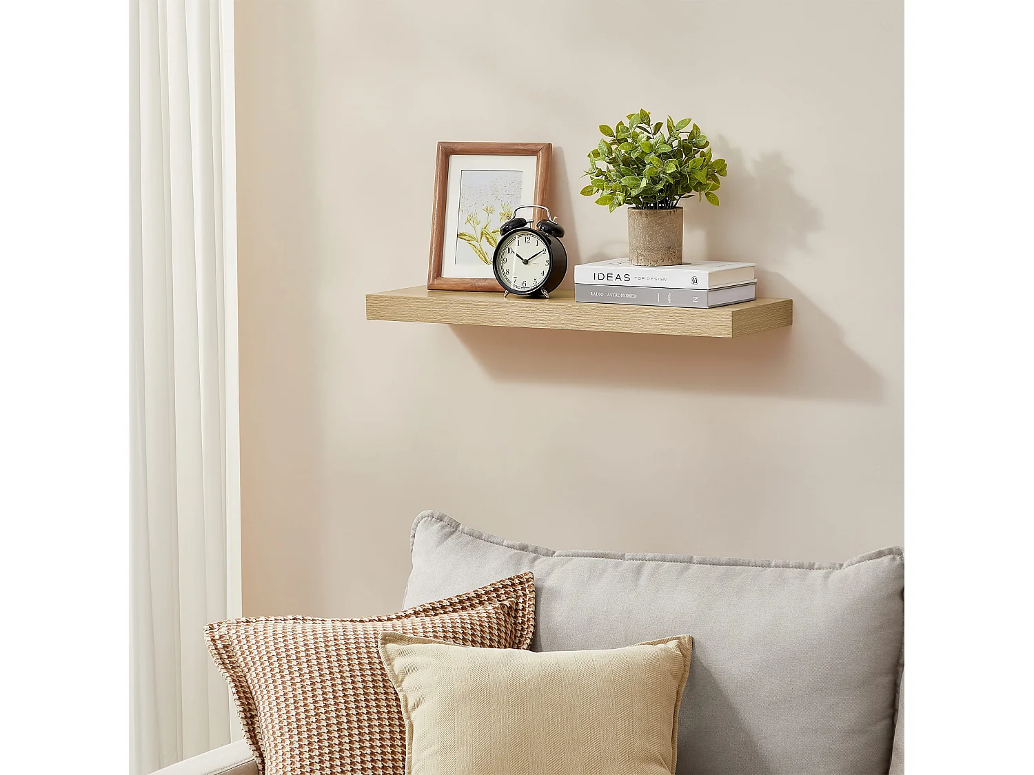 Estante de pared Valora de 60 cm – Diseño flotante de roble Sonoma