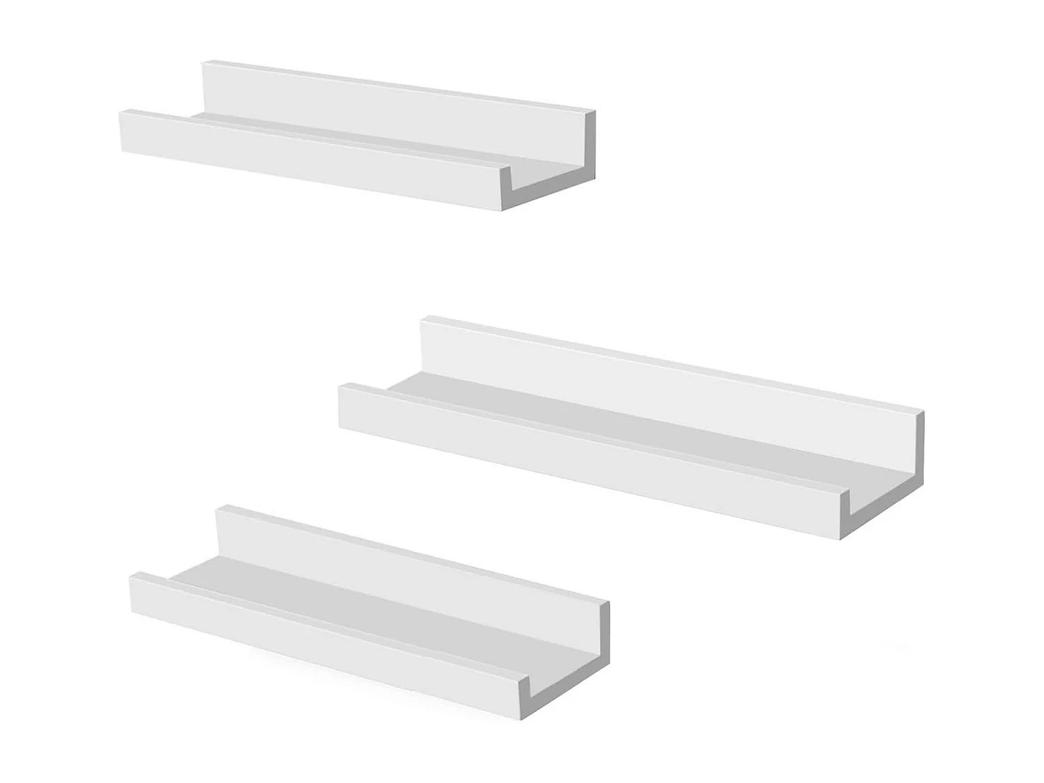 Valora Weißes Wandregal-Set, 3er-Set, modernes schwebendes Design für Zuhause/Büro