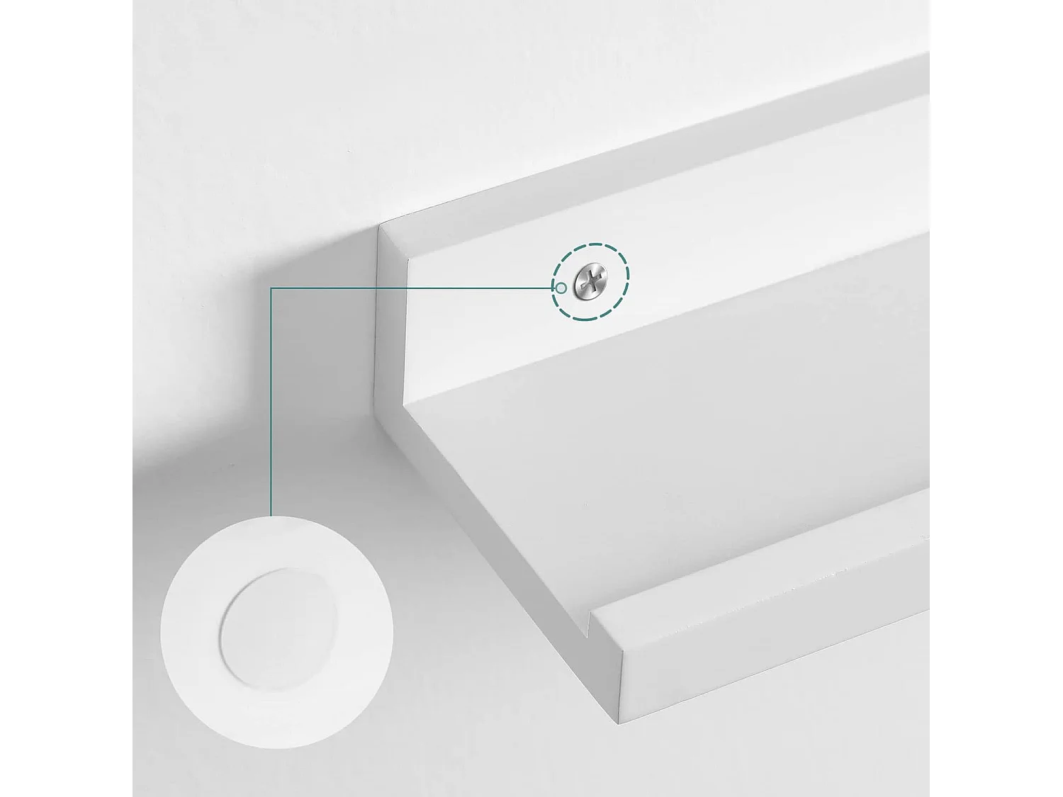 Valora Weißes Wandregal-Set, 3er-Set, modernes schwebendes Design für Zuhause/Büro