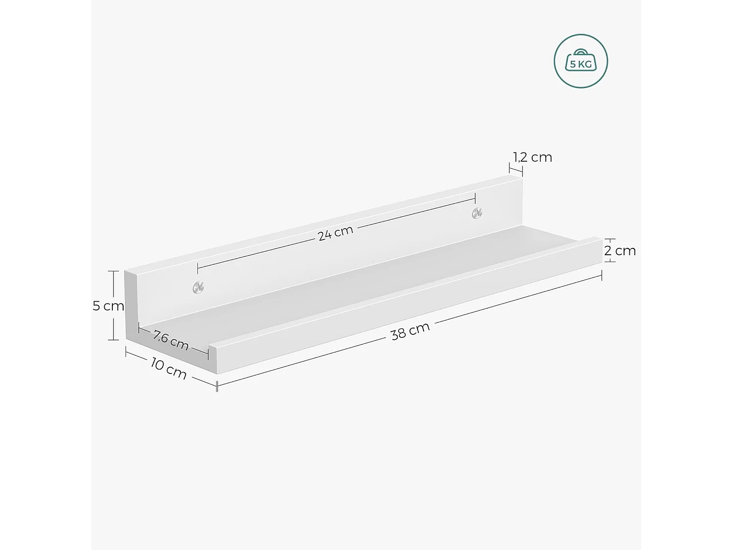 Valora Weißes Wandregal-Set, 3er-Set, modernes schwebendes Design für Zuhause/Büro