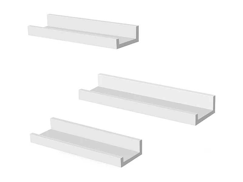 Valora Weißes Wandregal-Set, 3er-Set, modernes schwebendes Design für Zuhause/Büro