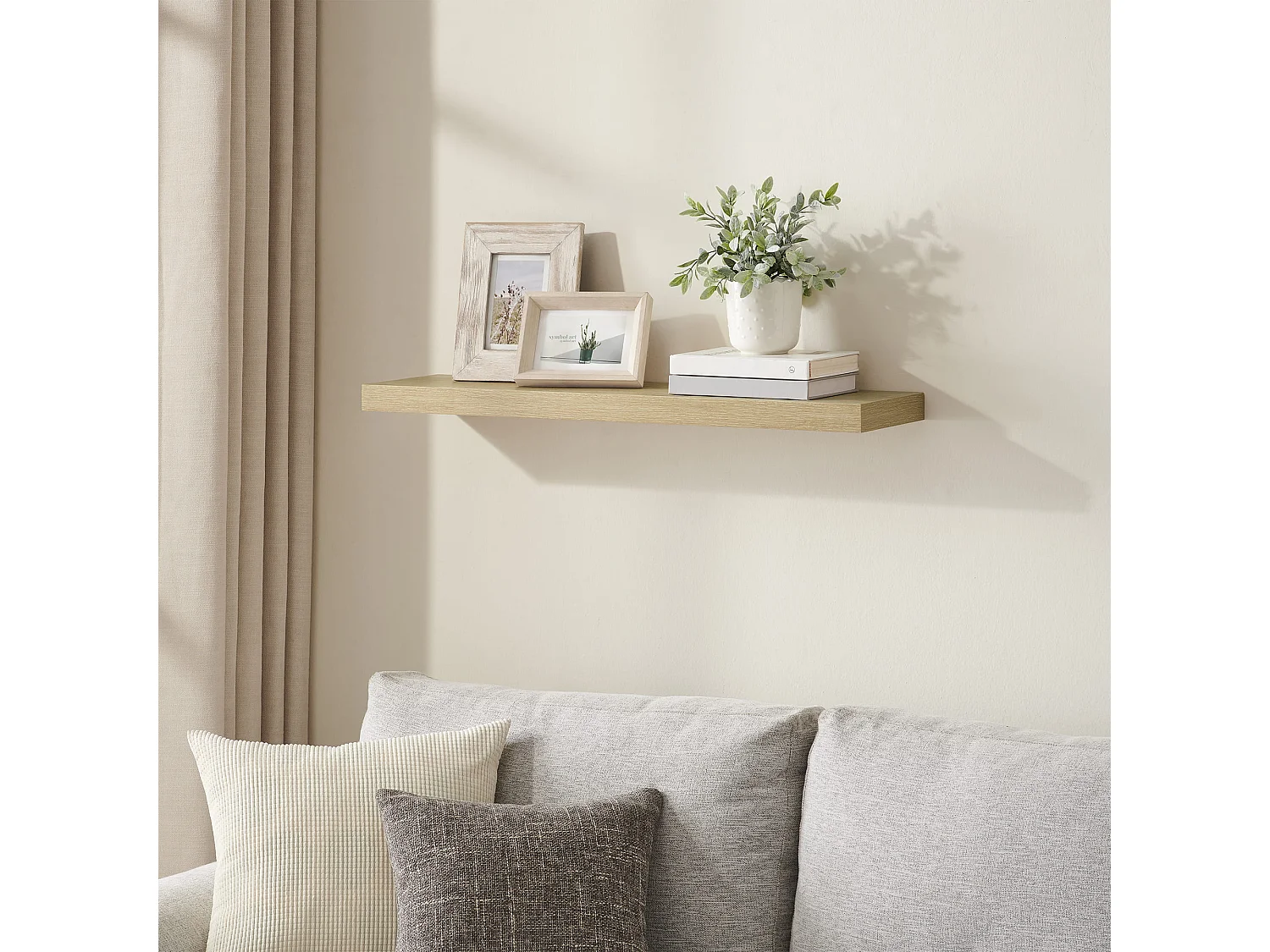 Estante de pared Valora de 80 cm – Diseño flotante de roble Sonoma