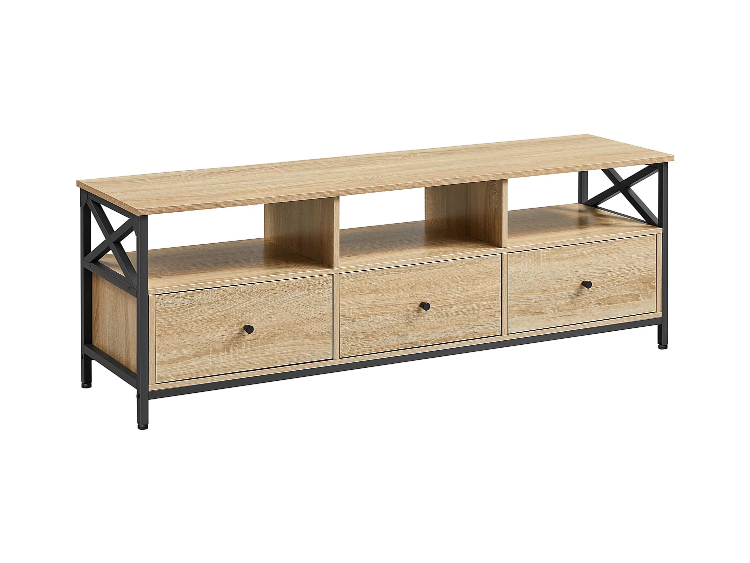 Meuble TV Valora avec tiroirs, rangement et étagères pour le salon