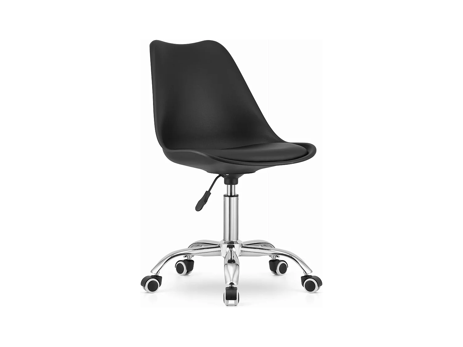 Chaise de bureau pivotante Valora VIRO noire avec coussin en similicuir