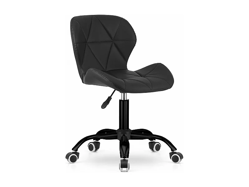 Silla giratoria Valora FETO de cuero ecológico negro | Asiento de oficina moderno