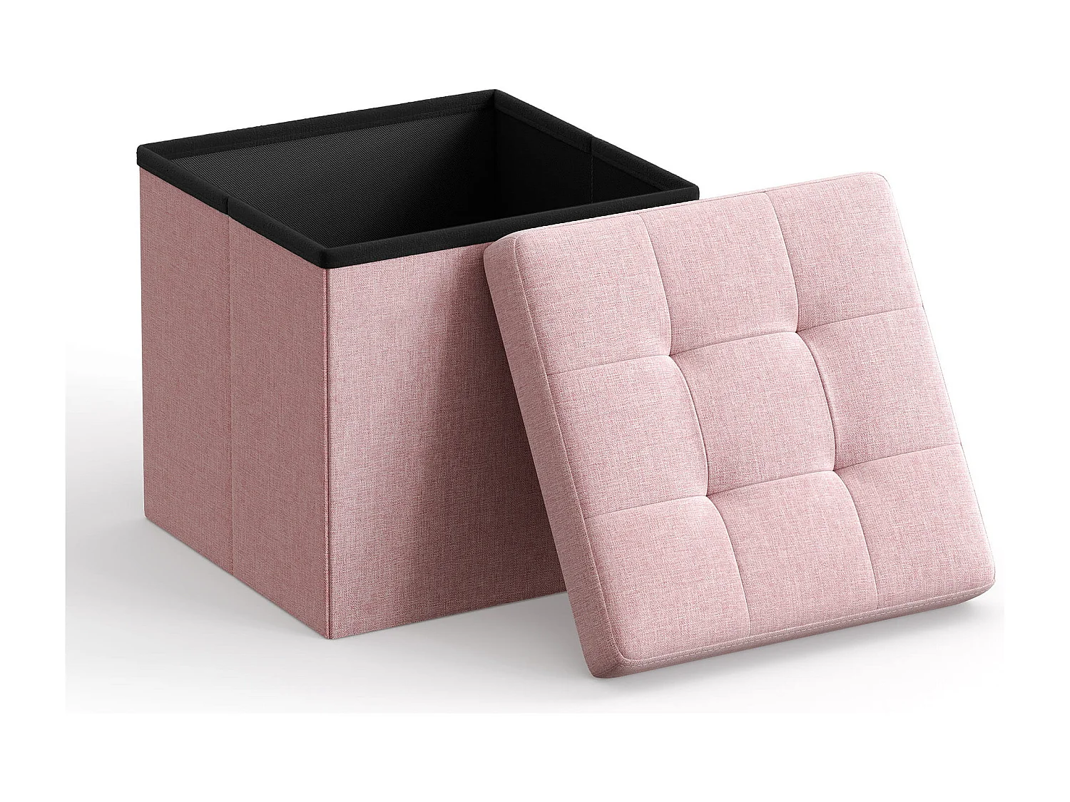 Valora Aufbewahrungshocker pink mit Deckel klappbar für Alltag