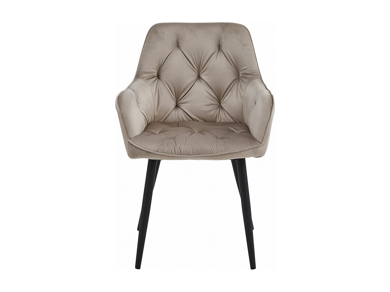 Chaise de salle à manger Valora LUKK – Velours beige foncé avec pieds noirs x1