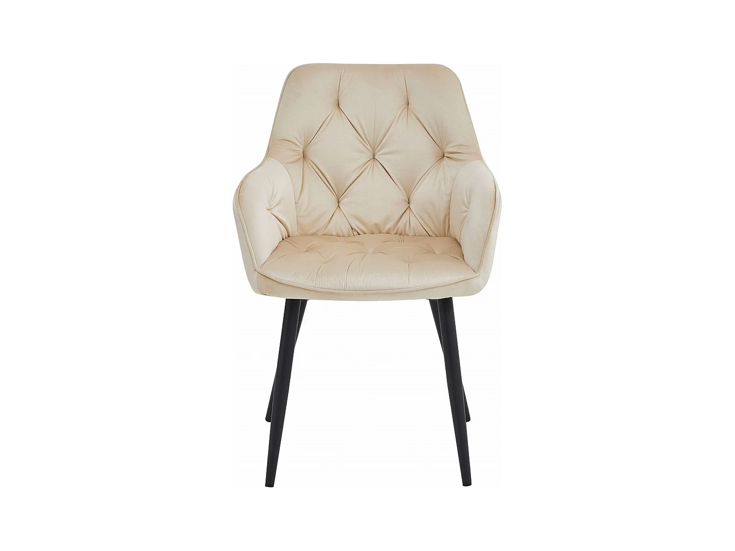 Chaises de salle à manger Valora LUKK – Velours beige avec pieds noirs x2