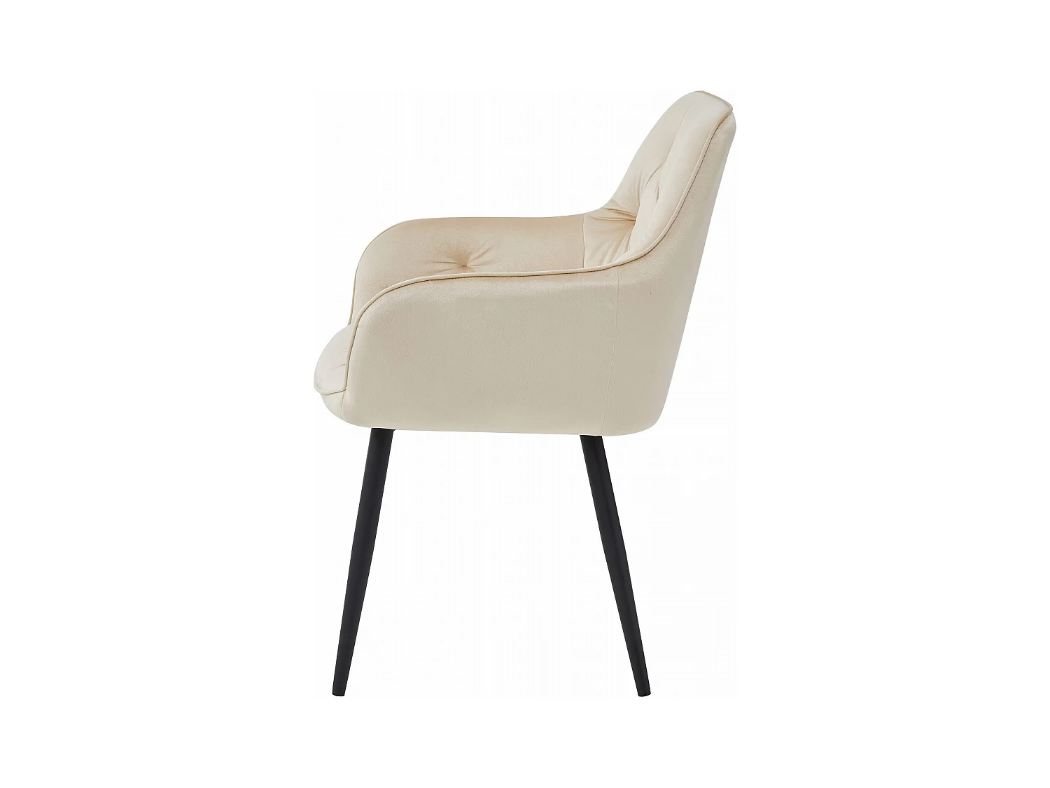 Chaises de salle à manger Valora LUKK – Velours beige avec pieds noirs x2