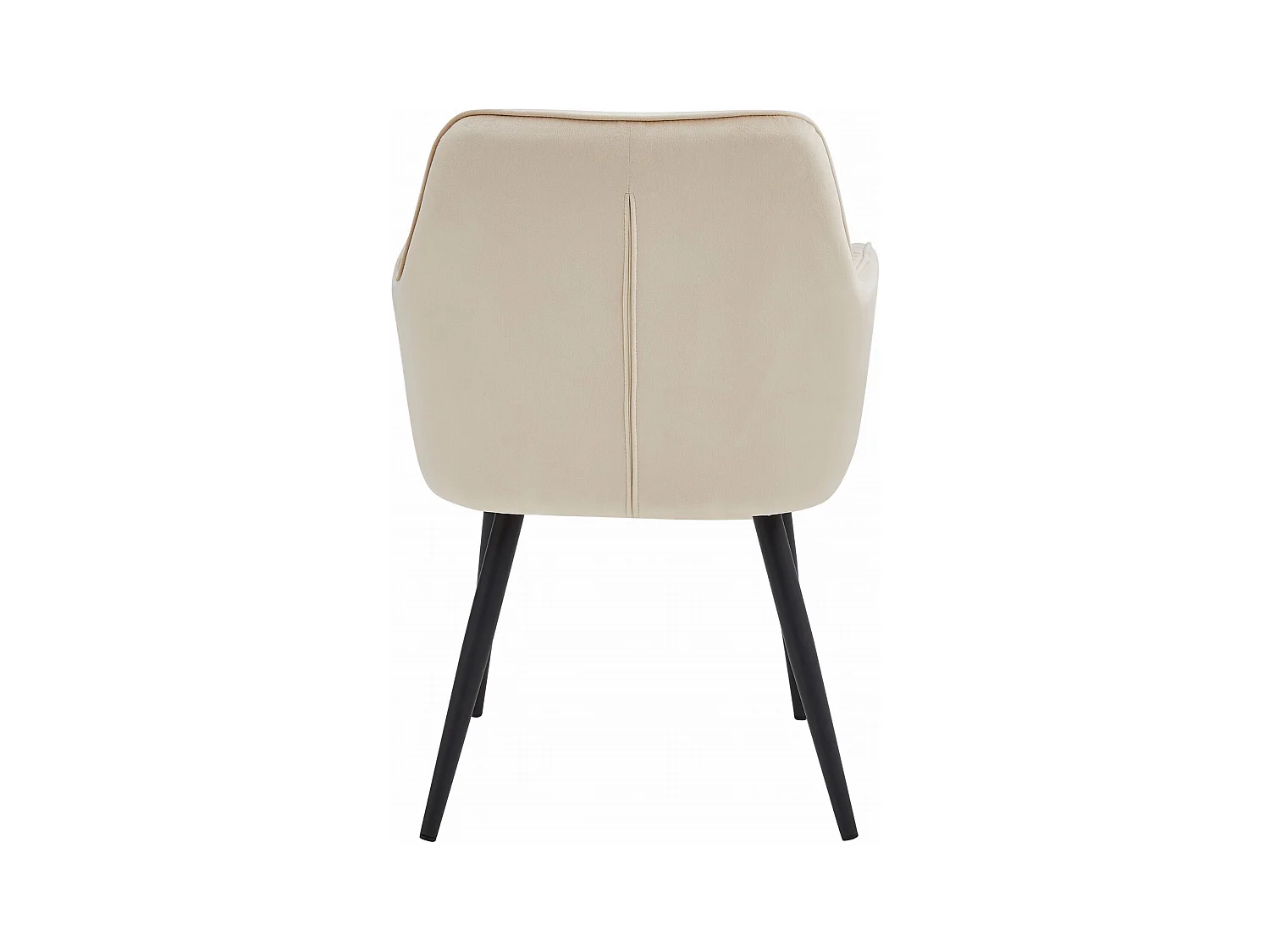 Chaises de salle à manger Valora LUKK – Velours beige avec pieds noirs x2