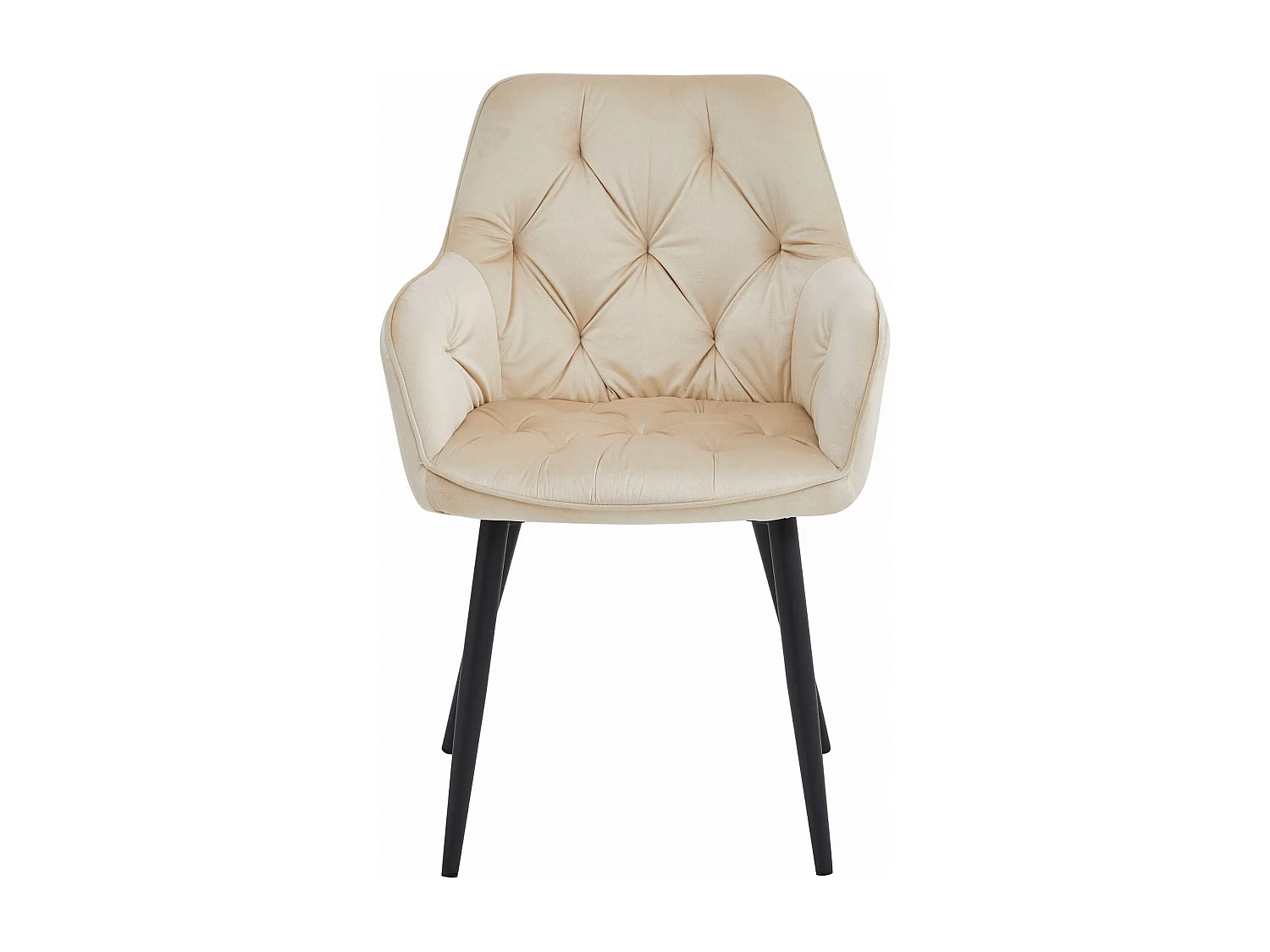 Chaises de salle à manger Valora LUKK – Velours beige avec pieds noirs x2