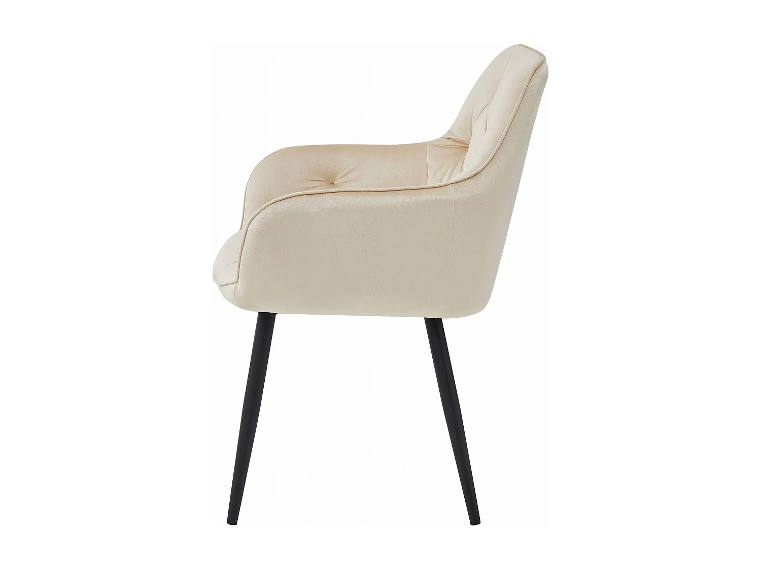 Chaises de salle à manger Valora LUKK – Velours beige avec pieds noirs x2