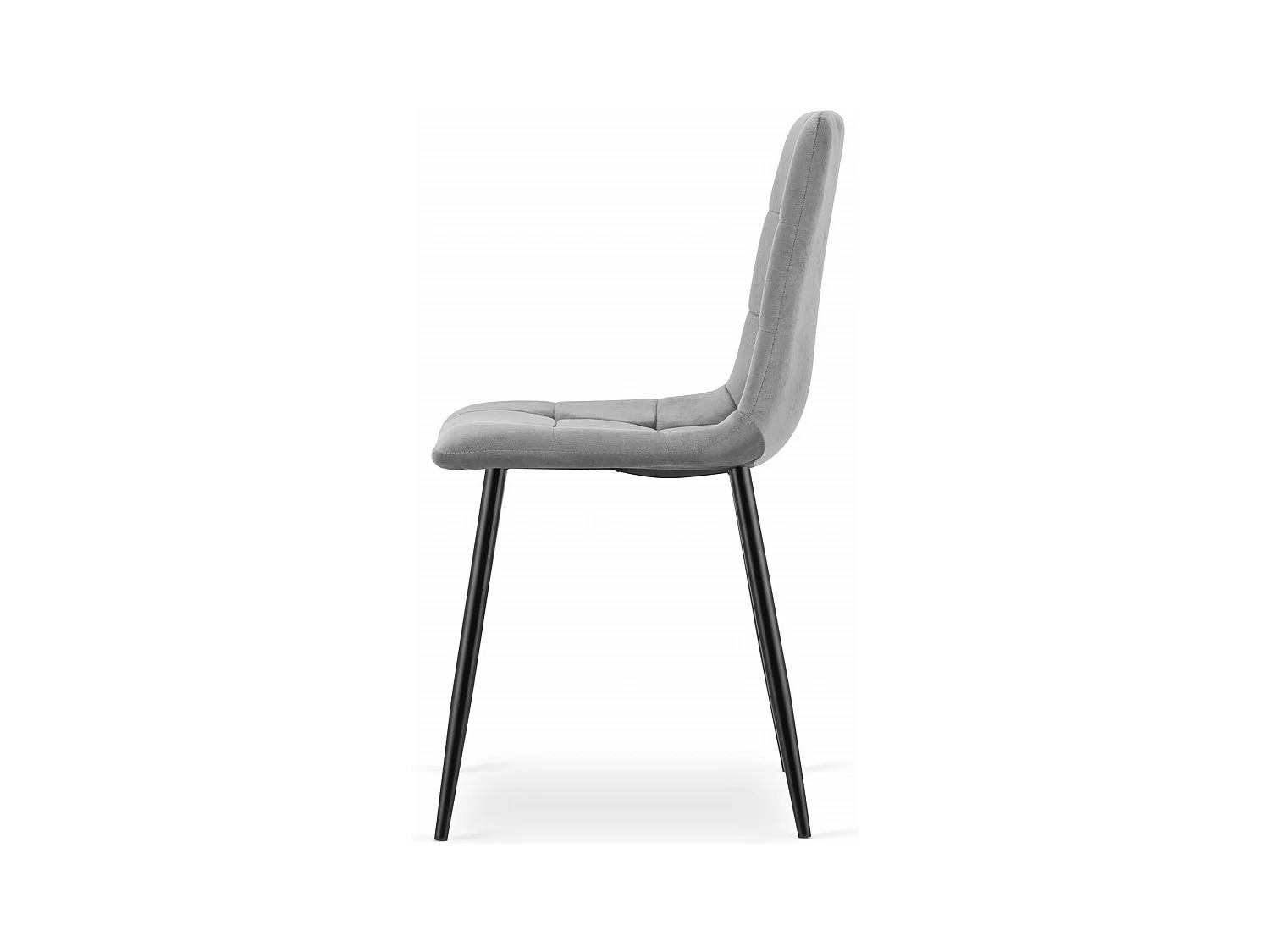 Chaise salle à manger Valora PYRA velours gris clair pieds métal noir x1