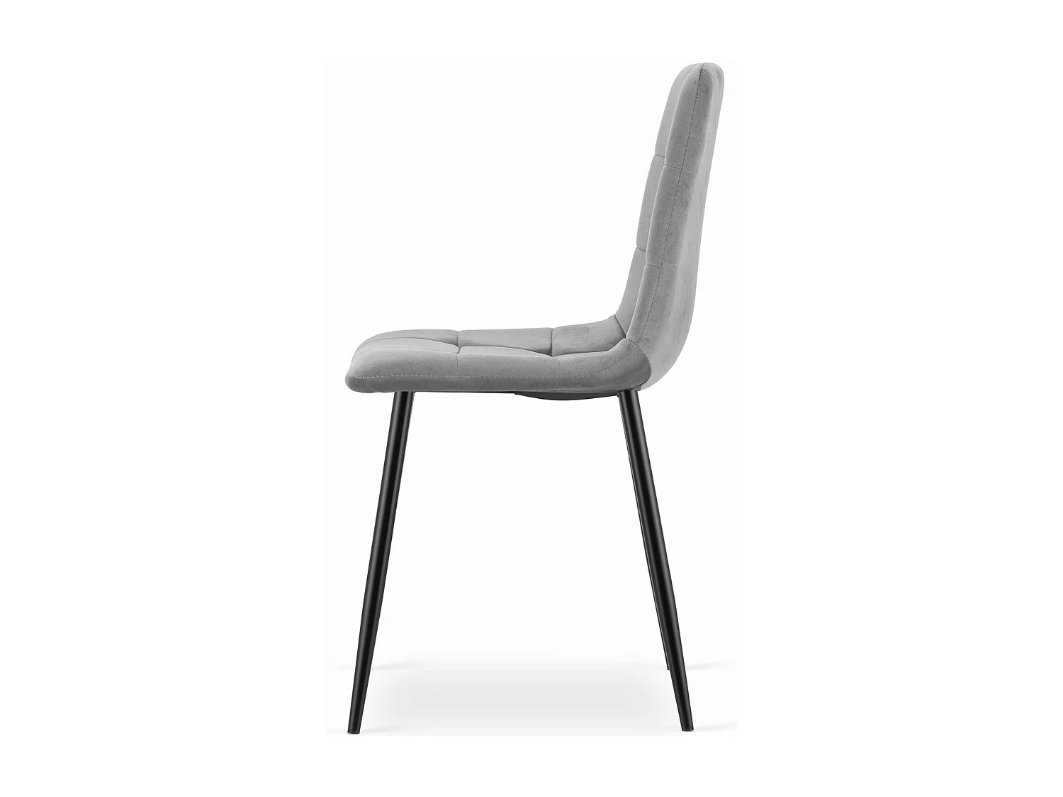 Chaise salle à manger Valora PYRA velours gris clair pieds métal noir x1