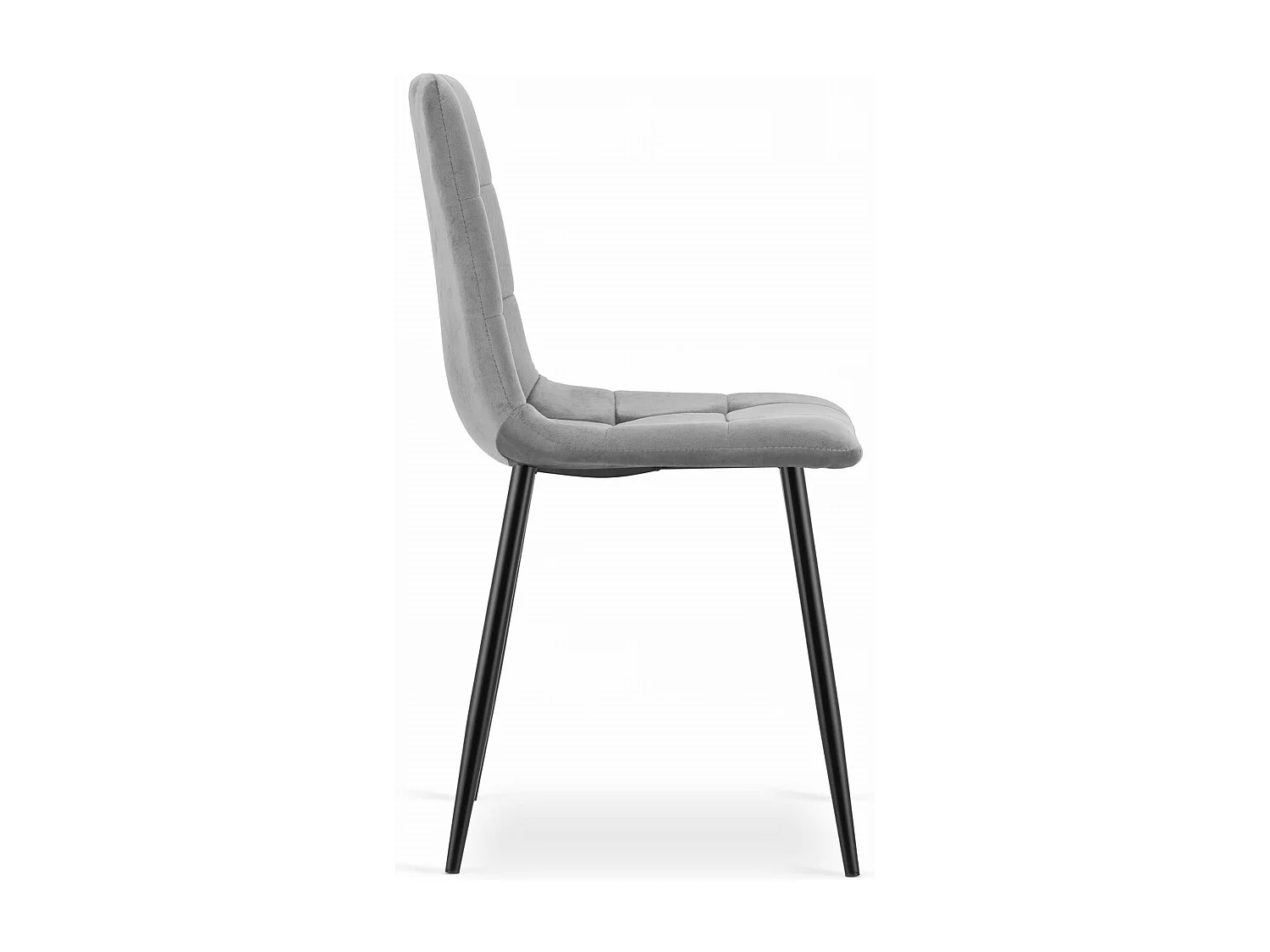 Chaise salle à manger Valora PYRA velours gris clair pieds métal noir x1