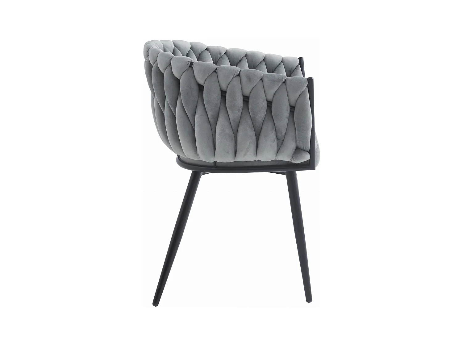 Chaise Valora MAYAN en velours gris clair matelassé x 1 | style moderne