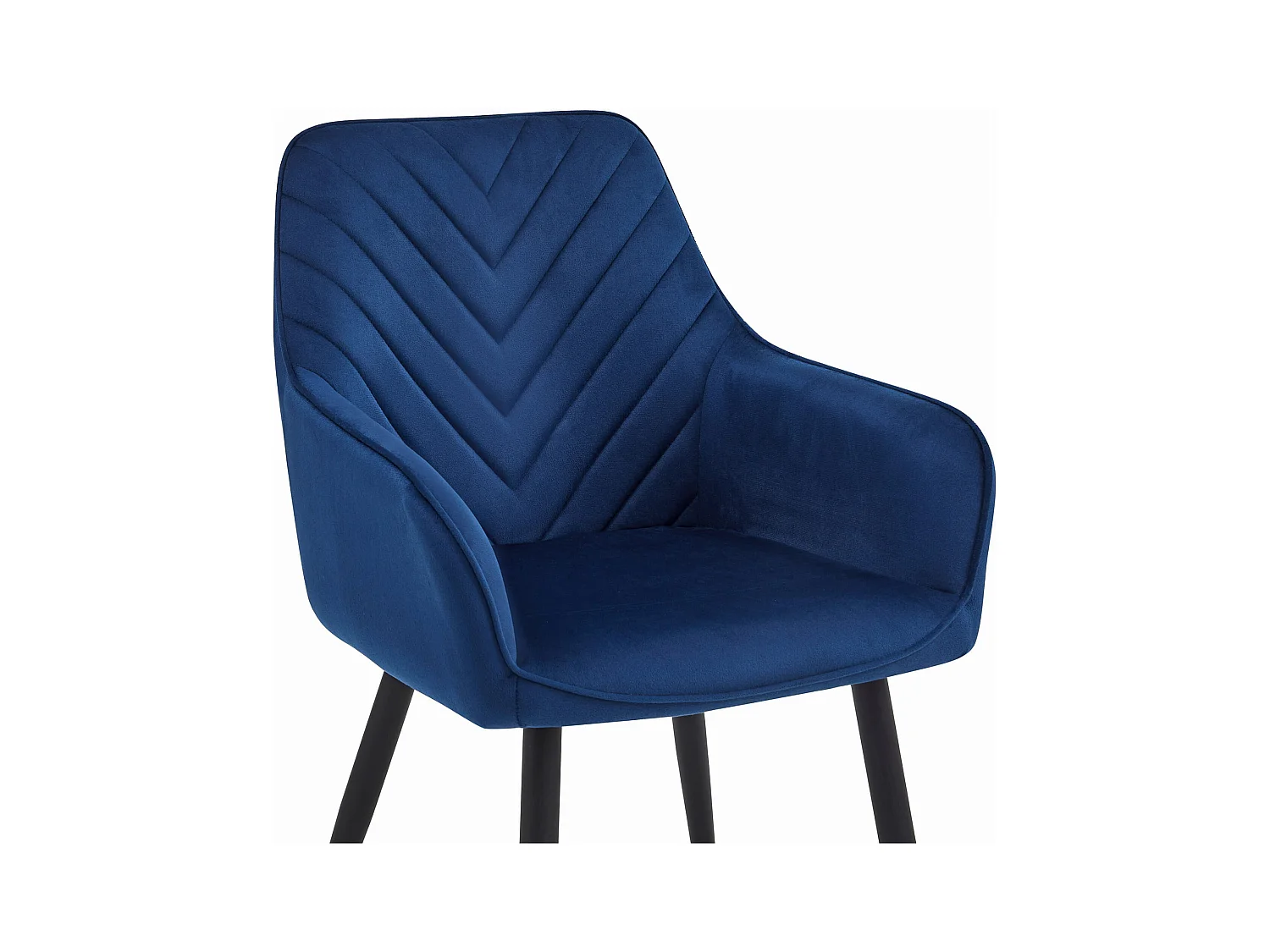 Chaise de salle à manger Valora WAAV – Velours bleu marine avec pieds noirs x 1