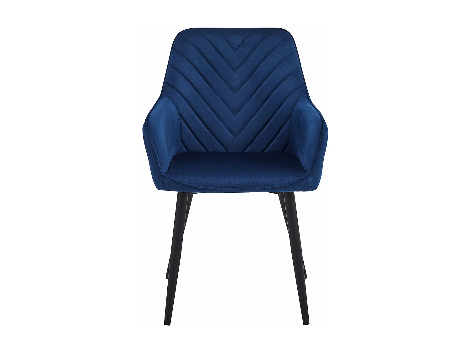 Chaise de salle à manger Valora WAAV – Velours bleu marine avec pieds noirs x 1
