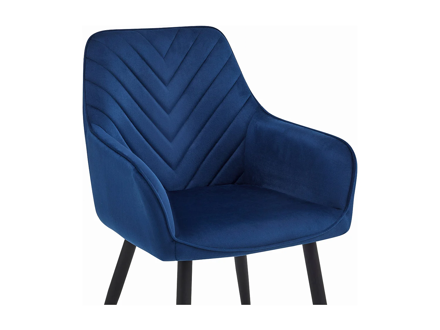 Chaise de salle à manger Valora WAAV – Velours bleu marine avec pieds noirs x 1