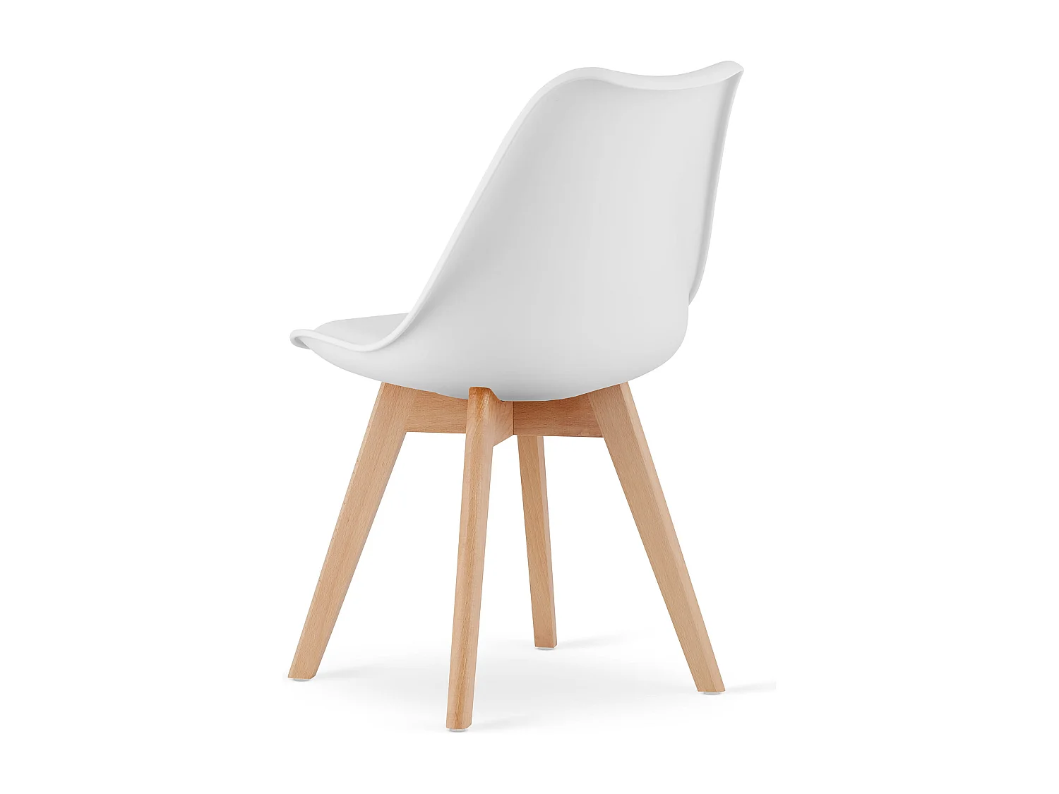 Chaises blanches Valora RIKX avec coussin et pieds en bois x2