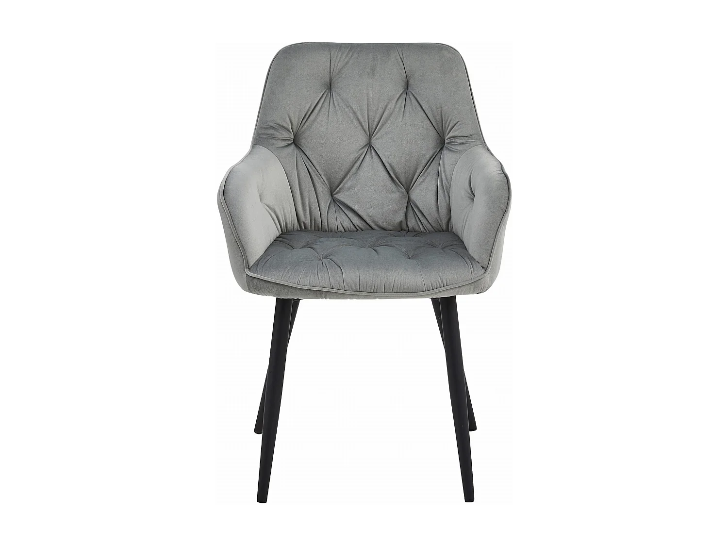 Chaises de salle à manger Valora LUKK – Velours gris argenté avec pieds noirs x 2